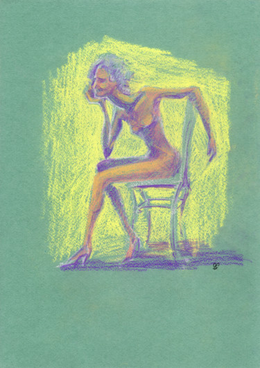 Dibujo titulada "The body" por Farida Ritorno, Obra de arte original, Pastel