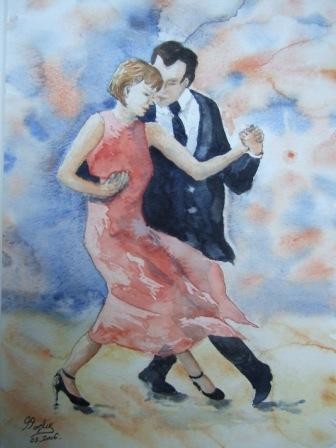 Painting titled "Danseurs de tango -…" by Françoise Foglia-Viquerat, Original Artwork