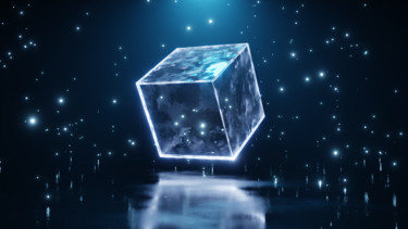 Arts numériques intitulée "Ice cube" par Fokda, Œuvre d'art originale, Modélisation 3D