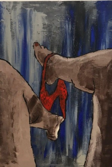 Картина под названием "First legs" - Eduard Fokin, Подлинное произведение искусства, Акрил Установлен на Деревянная панель