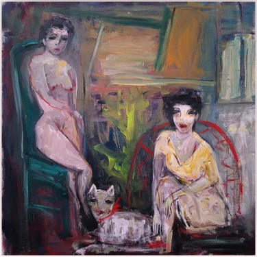 dans l'atelier Painting titled "dans l'atelier" by Victorine Follana, Original Art, Oil