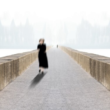 Fotografie mit dem Titel "crossing of the bri…" von Jean-Charles Folliet, Original-Kunstwerk, Digitale Fotografie Auf Alumin…