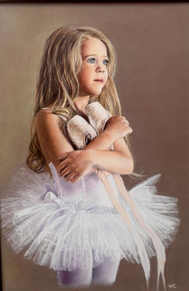 Dessin intitulée ""la petite ballerin…" par Fam, Œuvre d'art originale, Pastel