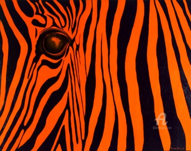 Peinture intitulée "Zebra Africa" par Régine Folligné, Œuvre d'art originale, Acrylique