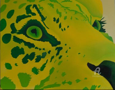Peinture intitulée "Jaguar do Brazil" par Régine Folligné, Œuvre d'art originale, Acrylique