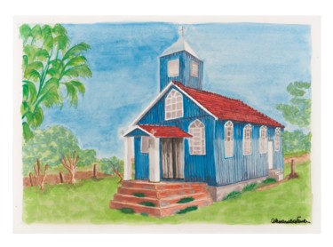 Pintura intitulada "Igreja" por Alessandra Fonseca, Obras de arte originais, Aquarela