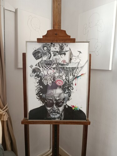 Pittura intitolato "Tim Burton" da Art2vi, Opera d'arte originale, Acrilico Montato su Altro pannello rigido