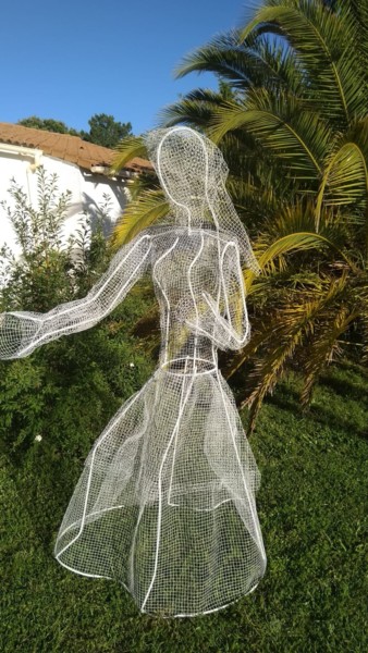 Скульптура под названием "La mariée" - Forcadolmu, Подлинное произведение искусства, проволочный