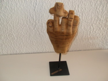 Sculpture titled "Main de nez" by Forcadolmu, Original Artwork, Wood