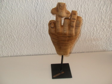 Sculpture intitulée "Main de nez" par Forcadolmu, Œuvre d'art originale, Bois