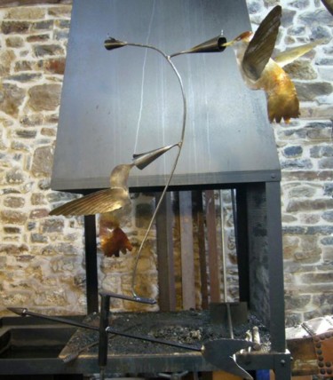 Sculpture intitulée "Colibris" par Grégory Amelynck, Œuvre d'art originale, Métaux