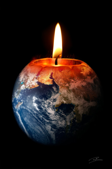 TERRE FRAGILE - INCANDESCENCE Photography titled "TERRE FRAGILE - INC…" by Patrick Forget, Original Art, Manipulated Photography Mounted on Wood Panel