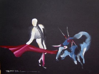 Painting titled "torero1" by Gahel Lozano, Original Artwork