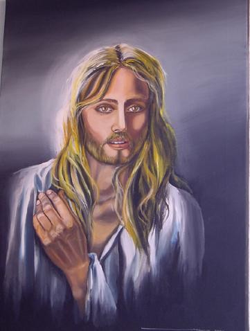 Painting titled "CRISTO JOVEN" by Gahel Lozano, Original Artwork