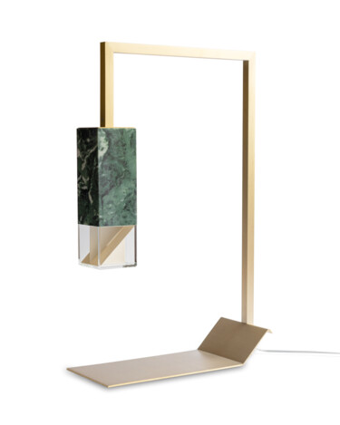 Design intitulée "Lamp/Two GREEN - Ta…" par Formaminima, Œuvre d'art originale, Luminaire