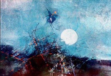 Peinture intitulée "Moon" par Michel Maréchal, Œuvre d'art originale