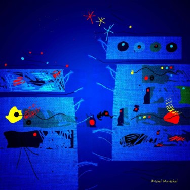 Arts numériques intitulée "Art'rose en bleu" par Michel Maréchal, Œuvre d'art originale