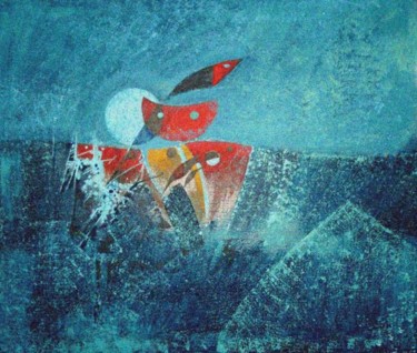 Peinture intitulée "Un petit oiseau...u…" par Michel Maréchal, Œuvre d'art originale