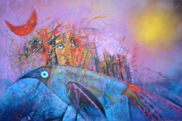 Peinture intitulée "And the bird sing "…" par Michel Maréchal, Œuvre d'art originale, Acrylique