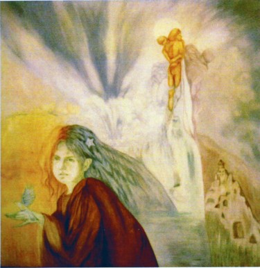 Peinture intitulée "la-fille-en-reve" par Ayse F.Halbuni, Œuvre d'art originale