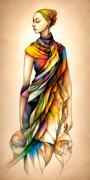 Gravures & estampes intitulée "WOMAN" par Fortunato Garcia, Œuvre d'art originale, Impression numérique