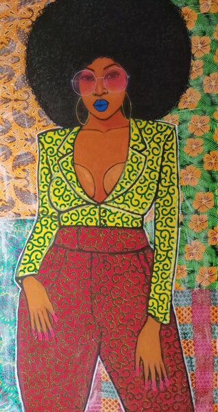 绘画 标题为“Afro” 由Fortune Anuforo, 原创艺术品, 丙烯