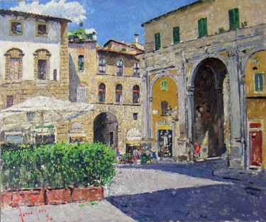 Pintura intitulada "Piazza San Pier Mag…" por Fosco Pavi, Obras de arte originais, Óleo