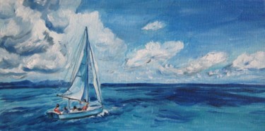 Painting titled "Море / Across the s…" by Svetlana Popova, Original Artwork