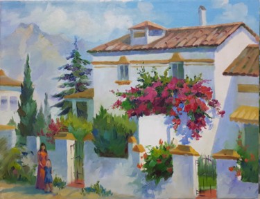 Картина под названием "Марбелла.Испания" - Елена Малахова, Подлинное произведение искусства, Масло Установлен на Деревянная…