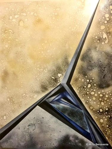 Pintura titulada "geometri-liquida5-0…" por Mirta Benavente, Obra de arte original, Acrílico