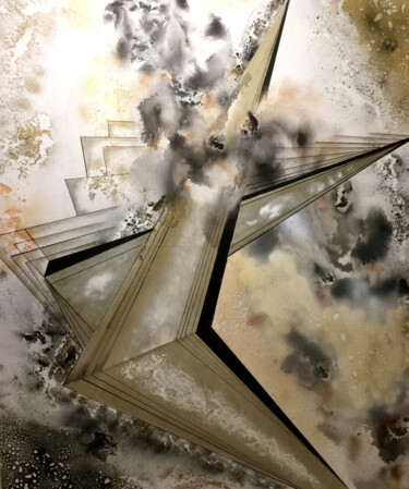 Pittura intitolato "geometria-liquida-7…" da Mirta Benavente, Opera d'arte originale, Acrilico