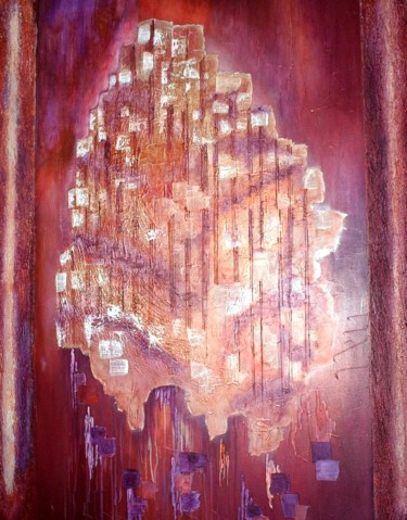 Painting titled "Ciudades luminosas" by Mirta Benavente, Original Artwork, Acrylic