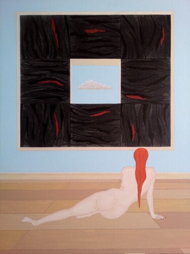 Картина под названием "Les sens-ciel" - Fouad Kortobi Francés, Подлинное произведение искусства, Акрил Установлен на картон