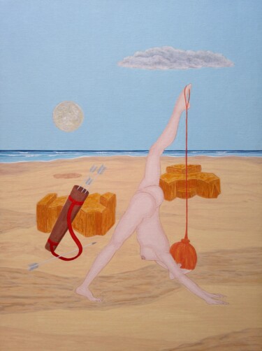 Peinture intitulée "L'archère, la cible…" par Fouad Kortobi Francés, Œuvre d'art originale, Acrylique Monté sur Autre pannea…