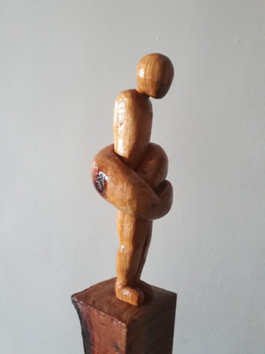 Sculptuur getiteld "Knot - Noeud - عقدة" door Fourat Jomni, Origineel Kunstwerk, Hout