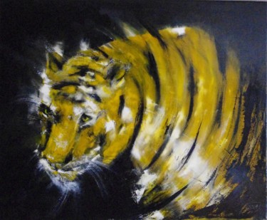 Painting titled "Tiger" by Patrice Foussat, Original Artwork