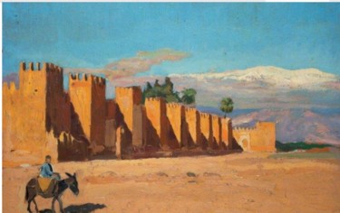 Peinture intitulée "Les romparts de Tar…" par Fouzi Felemban, Œuvre d'art originale, Huile