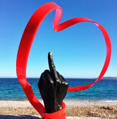 Skulptur mit dem Titel "LUV" von Fov, Original-Kunstwerk, Harz