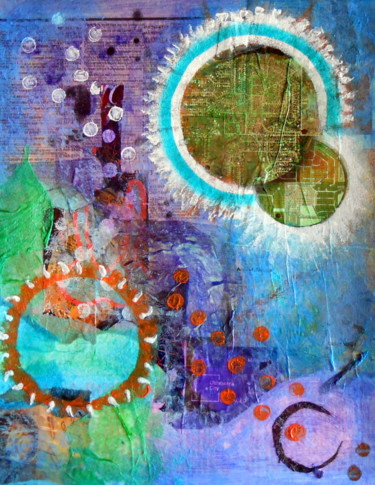 Collages intitulée "Eclipse" par Veronica Stewart, Œuvre d'art originale, Papier