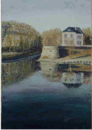 Painting titled "bord de marne à MEA…" by Frederic Pastor, Original Artwork, Oil