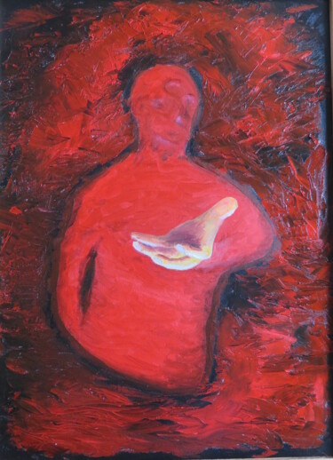 Картина под названием "la main" - Frederic Pastor, Подлинное произведение искусства, Масло