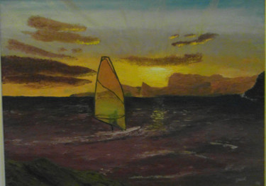 Peinture intitulée "planchiste à la  co…" par Frederic Pastor, Œuvre d'art originale, Huile