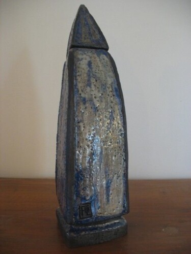 Sculpture intitulée "Urne raku.jpeg" par Florence Pouget-Landrieu, Œuvre d'art originale, Terre cuite