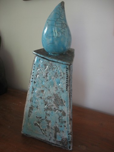 Sculpture intitulée "Urne Jasmine" par Florence Pouget-Landrieu, Œuvre d'art originale, Céramique