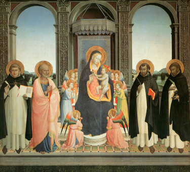 Malerei mit dem Titel "Pala di Fiesole" von Fra Angelico, Original-Kunstwerk, Öl