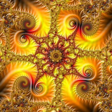 Digital Arts titled "The Sun 2" by Fractal Art By Nitisara, Original Artwork, 2D Digital Work
