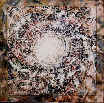 Painting titled "Turbulences électri…" by Béatrice Hunckler, Original Artwork, Other Mounted on Wood Panel