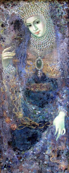 Pittura intitolato "Девушка с жемчугом" da Fragonard, Opera d'arte originale, Acrilico