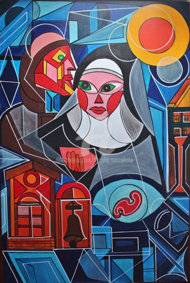 Painting titled "TEMPTATION OF SAINT…" by Fraguial, Original Artwork, Acrylic