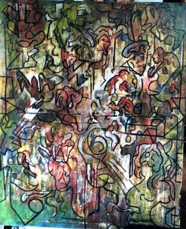 Painting titled "ISAVILALINE" by Fraguial, Original Artwork, Acrylic